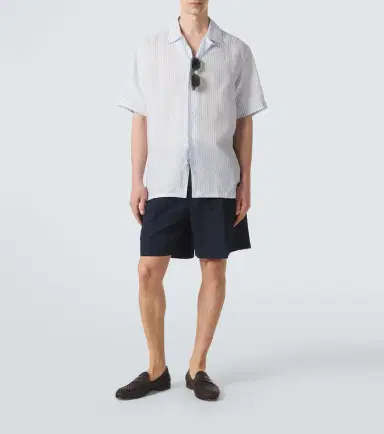Brioni Striped linen bowling shirt | Thumbnail 4 Brioni Striped linen bowling shirt | Thumbnail 4