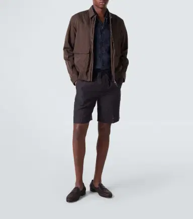 Brioni Leather-trimmed silk blouson jacket | Thumbnail 5 Brioni Leather-trimmed silk blouson jacket | Thumbnail 5