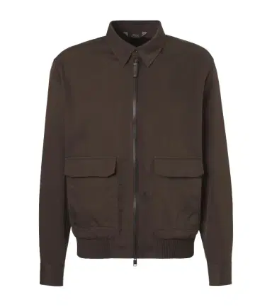 Brioni Leather-trimmed silk blouson jacket | Thumbnail 1 Brioni Leather-trimmed silk blouson jacket | Thumbnail 1