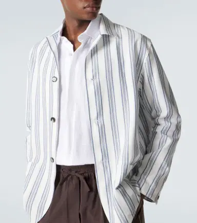 Brioni Striped cotton and linen blazer | Thumbnail 2 Brioni Striped cotton and linen blazer | Thumbnail 2