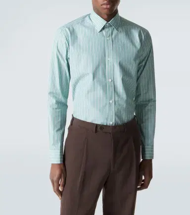 Charvet Striped cotton poplin shirt | Thumbnail 7 Charvet Striped cotton poplin shirt | Thumbnail 7