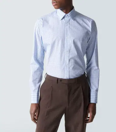 Charvet Checked cotton poplin shirt | Thumbnail 3 Charvet Checked cotton poplin shirt | Thumbnail 3