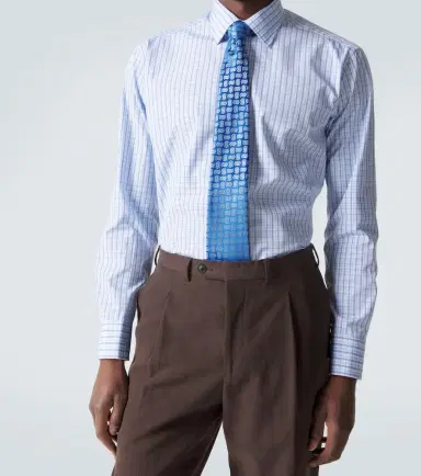 Charvet Checked cotton poplin shirt | Thumbnail 7 Charvet Checked cotton poplin shirt | Thumbnail 7