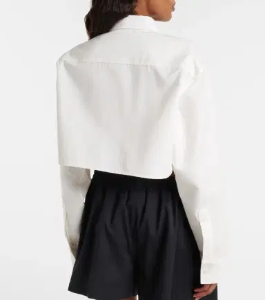 Balenciaga Cropped cotton and silk poplin shirt | Thumbnail 3 Balenciaga Cropped cotton and silk poplin shirt | Thumbnail 3