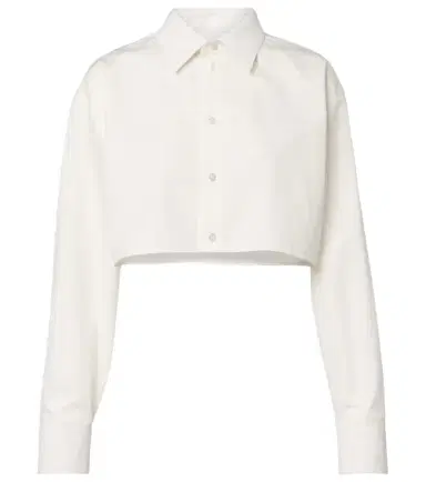 Balenciaga Cropped cotton and silk poplin shirt | Thumbnail 1 Balenciaga Cropped cotton and silk poplin shirt | Thumbnail 1