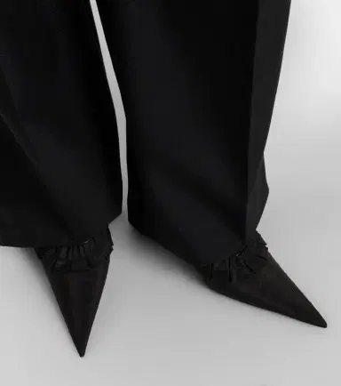 Saint Laurent Madeleine ruffled taffeta mules | Thumbnail 6 Saint Laurent Madeleine ruffled taffeta mules | Thumbnail 6
