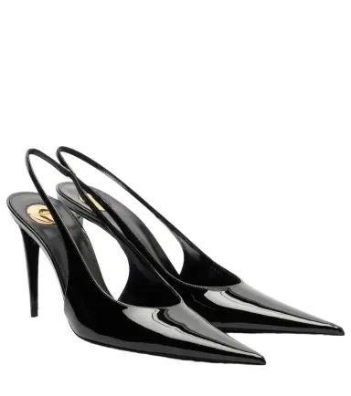 Saint Laurent Guermantes 95 patent leather slingback pumps | Thumbnail 1 Saint Laurent Guermantes 95 patent leather slingback pumps | Thumbnail 1