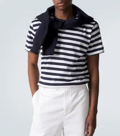 Ralph Lauren Purple Label Striped cotton lisle and piqué T-shirt | Thumbnail 3 Ralph Lauren Purple Label Striped cotton lisle and piqué T-shirt | Thumbnail 3