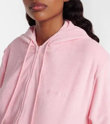 Hunza G Logo cotton terry zip-up hoodie | Thumbnail 4 Hunza G Logo cotton terry zip-up hoodie | Thumbnail 4