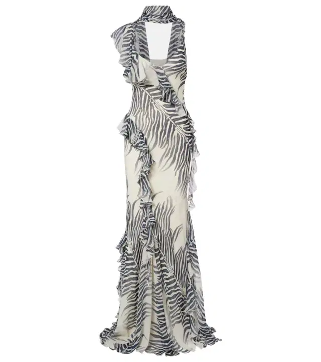 Mayara zebra-print georgette maxi dress Mayara zebra-print georgette maxi dress