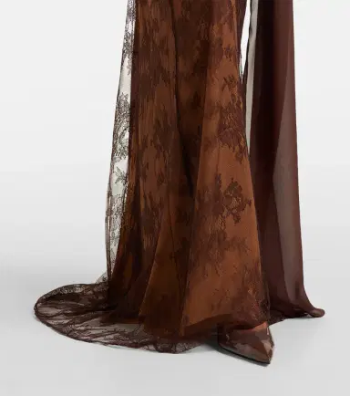 De La Vali Amora scarf-detail ruched lace maxi dress | Thumbnail 4 De La Vali Amora scarf-detail ruched lace maxi dress | Thumbnail 4