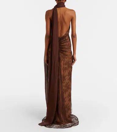 De La Vali Amora scarf-detail ruched lace maxi dress | Thumbnail 5 De La Vali Amora scarf-detail ruched lace maxi dress | Thumbnail 5
