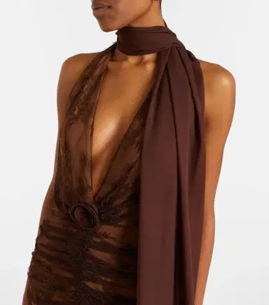 De La Vali Amora scarf-detail ruched lace maxi dress | Thumbnail 6 De La Vali Amora scarf-detail ruched lace maxi dress | Thumbnail 6