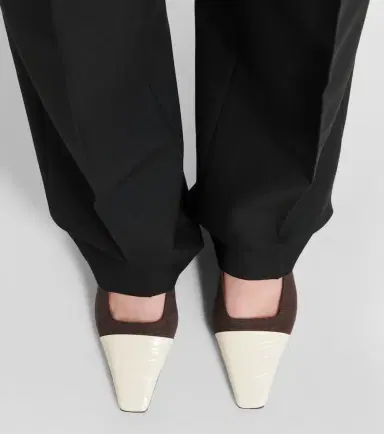 Tod's Leather-trimmed canvas slingback pumps | Thumbnail 5 Tod's Leather-trimmed canvas slingback pumps | Thumbnail 5