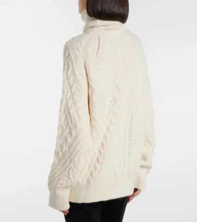 Saint Laurent Cable-knit alpaca-blend turtleneck sweater | Thumbnail 2 Saint Laurent Cable-knit alpaca-blend turtleneck sweater | Thumbnail 2