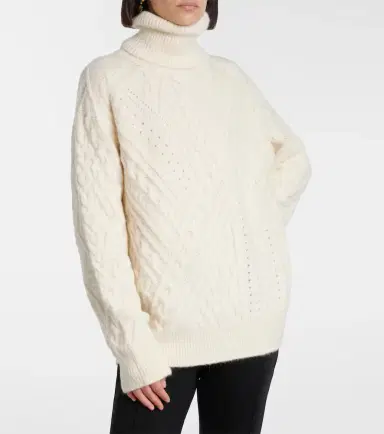 Saint Laurent Cable-knit alpaca-blend turtleneck sweater | Thumbnail 3 Saint Laurent Cable-knit alpaca-blend turtleneck sweater | Thumbnail 3