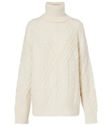 Saint Laurent Cable-knit alpaca-blend turtleneck sweater | Thumbnail 1 Saint Laurent Cable-knit alpaca-blend turtleneck sweater | Thumbnail 1