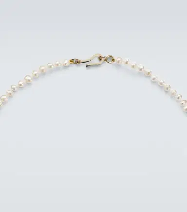 Ileana Makri 9kt gold beaded necklace with freshwater pearls and hessonite | Thumbnail 4 Ileana Makri 9kt gold beaded necklace with freshwater pearls and hessonite | Thumbnail 4