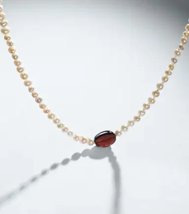 Ileana Makri 9kt gold beaded necklace with freshwater pearls and hessonite | Thumbnail 5 Ileana Makri 9kt gold beaded necklace with freshwater pearls and hessonite | Thumbnail 5