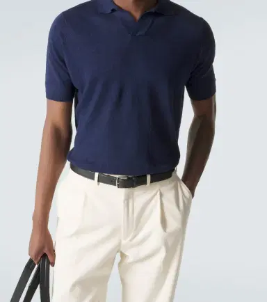 Thom Sweeney Linen and cotton polo shirt | Thumbnail 2 Thom Sweeney Linen and cotton polo shirt | Thumbnail 2
