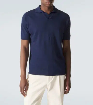 Thom Sweeney Linen and cotton polo shirt | Thumbnail 3 Thom Sweeney Linen and cotton polo shirt | Thumbnail 3