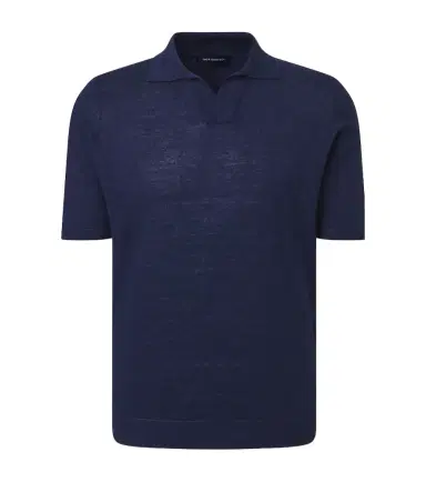 Thom Sweeney Linen and cotton polo shirt | Thumbnail 1 Thom Sweeney Linen and cotton polo shirt | Thumbnail 1