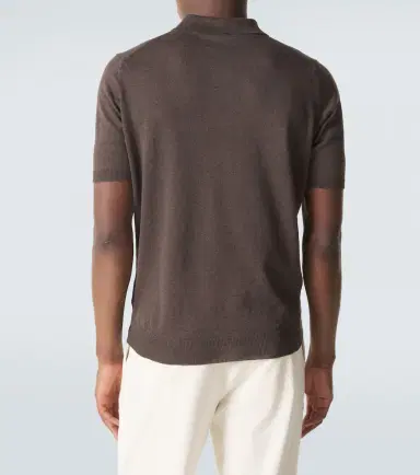 Thom Sweeney Linen and cotton polo shirt | Thumbnail 4 Thom Sweeney Linen and cotton polo shirt | Thumbnail 4