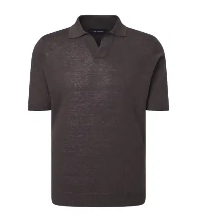 Thom Sweeney Linen and cotton polo shirt | Thumbnail 1 Thom Sweeney Linen and cotton polo shirt | Thumbnail 1