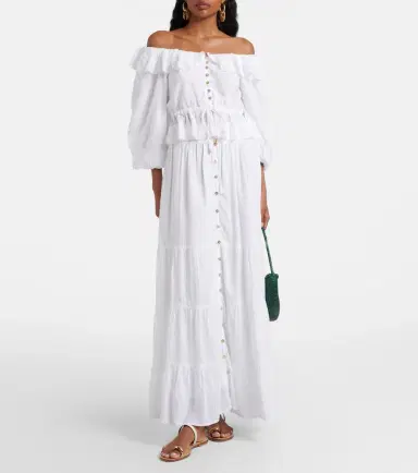 Melissa Odabash Corrine off-shoulder cotton poplin blouse | Thumbnail 3 Melissa Odabash Corrine off-shoulder cotton poplin blouse | Thumbnail 3