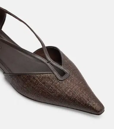 Max Mara Volpino leather-trimmed woven ballet flats | Thumbnail 2 Max Mara Volpino leather-trimmed woven ballet flats | Thumbnail 2