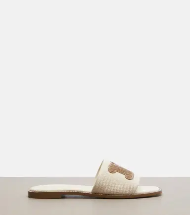 Max Mara Caucaso leather-trimmed canvas slides | Thumbnail 3 Max Mara Caucaso leather-trimmed canvas slides | Thumbnail 3