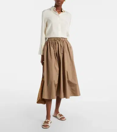 Max Mara Caucaso leather-trimmed canvas slides | Thumbnail 5 Max Mara Caucaso leather-trimmed canvas slides | Thumbnail 5