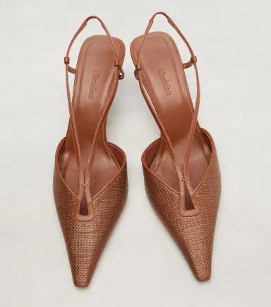 Max Mara Leather-trimmed slingback pumps | Thumbnail 3 Max Mara Leather-trimmed slingback pumps | Thumbnail 3