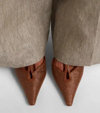 Max Mara Leather-trimmed slingback pumps | Thumbnail 5 Max Mara Leather-trimmed slingback pumps | Thumbnail 5