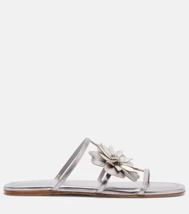 Zimmermann Floral-appliqué metallic leather sandals | Thumbnail 2 Zimmermann Floral-appliqué metallic leather sandals | Thumbnail 2