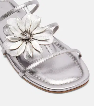 Zimmermann Floral-appliqué metallic leather sandals | Thumbnail 3 Zimmermann Floral-appliqué metallic leather sandals | Thumbnail 3