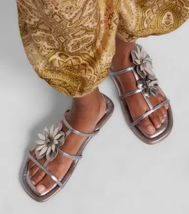 Zimmermann Floral-appliqué metallic leather sandals | Thumbnail 6 Zimmermann Floral-appliqué metallic leather sandals | Thumbnail 6