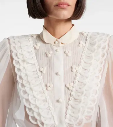 Valentino Sheer silk organza blouse | Thumbnail 2 Valentino Sheer silk organza blouse | Thumbnail 2