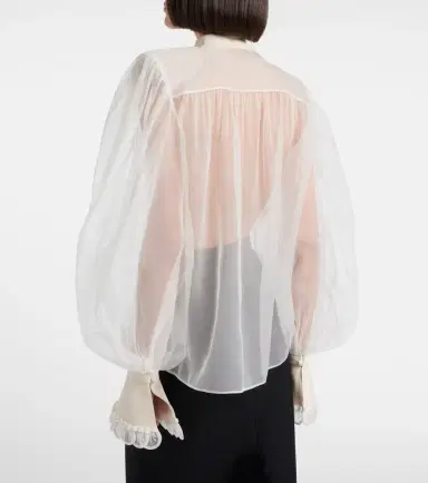 Valentino Sheer silk organza blouse | Thumbnail 5 Valentino Sheer silk organza blouse | Thumbnail 5