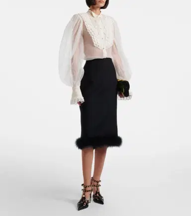 Valentino Sheer silk organza blouse | Thumbnail 8 Valentino Sheer silk organza blouse | Thumbnail 8