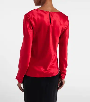 Valentino Draped silk satin top | Thumbnail 3 Valentino Draped silk satin top | Thumbnail 3