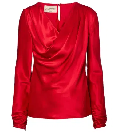 Valentino Draped silk satin top | Thumbnail 1 Valentino Draped silk satin top | Thumbnail 1
