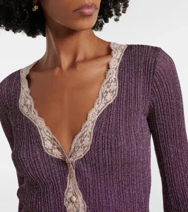 Valentino Lace-trimmed cardigan | Thumbnail 4 Valentino Lace-trimmed cardigan | Thumbnail 4