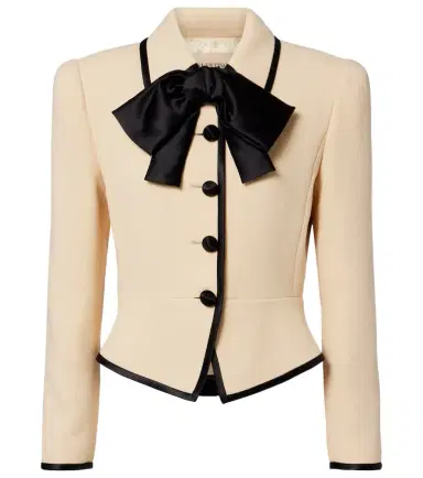 Valentino Bow-detail virgin wool crêpe jacket | Thumbnail 1 Valentino Bow-detail virgin wool crêpe jacket | Thumbnail 1