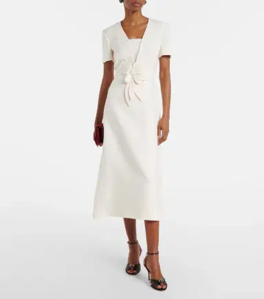 Valentino Crepe Couture floral-appliqué midi dress | Thumbnail 2 Valentino Crepe Couture floral-appliqué midi dress | Thumbnail 2