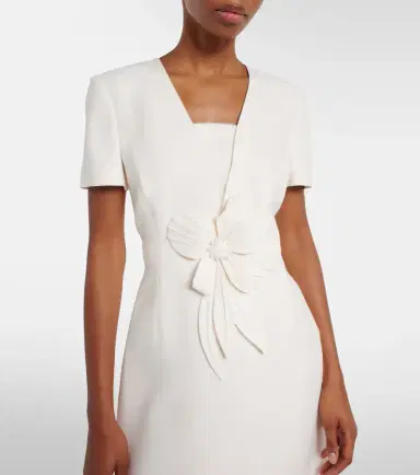 Valentino Crepe Couture floral-appliqué midi dress | Thumbnail 5 Valentino Crepe Couture floral-appliqué midi dress | Thumbnail 5