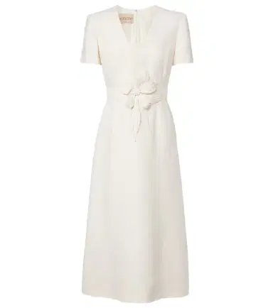 Valentino Crepe Couture floral-appliqué midi dress | Thumbnail 1 Valentino Crepe Couture floral-appliqué midi dress | Thumbnail 1