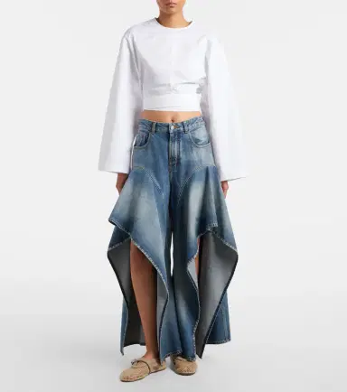 Alaia Alaïa Ruffled wide-leg jeans | Thumbnail 2 Alaia Alaïa Ruffled wide-leg jeans | Thumbnail 2