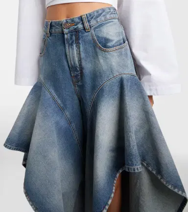 Alaia Alaïa Ruffled wide-leg jeans | Thumbnail 3 Alaia Alaïa Ruffled wide-leg jeans | Thumbnail 3