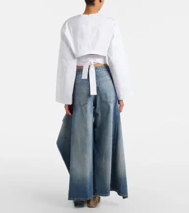 Alaia Alaïa Ruffled wide-leg jeans | Thumbnail 5 Alaia Alaïa Ruffled wide-leg jeans | Thumbnail 5